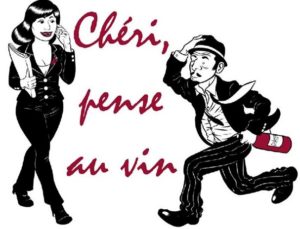 Le logo de Chéri, pense au vin